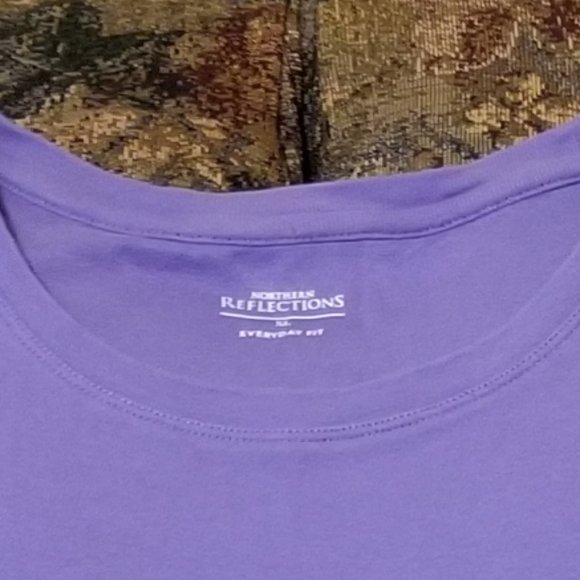 Mauve, short sleeve t-shirt, round neck, cotton, Northern Reflections, XL - Picture 3 of 6